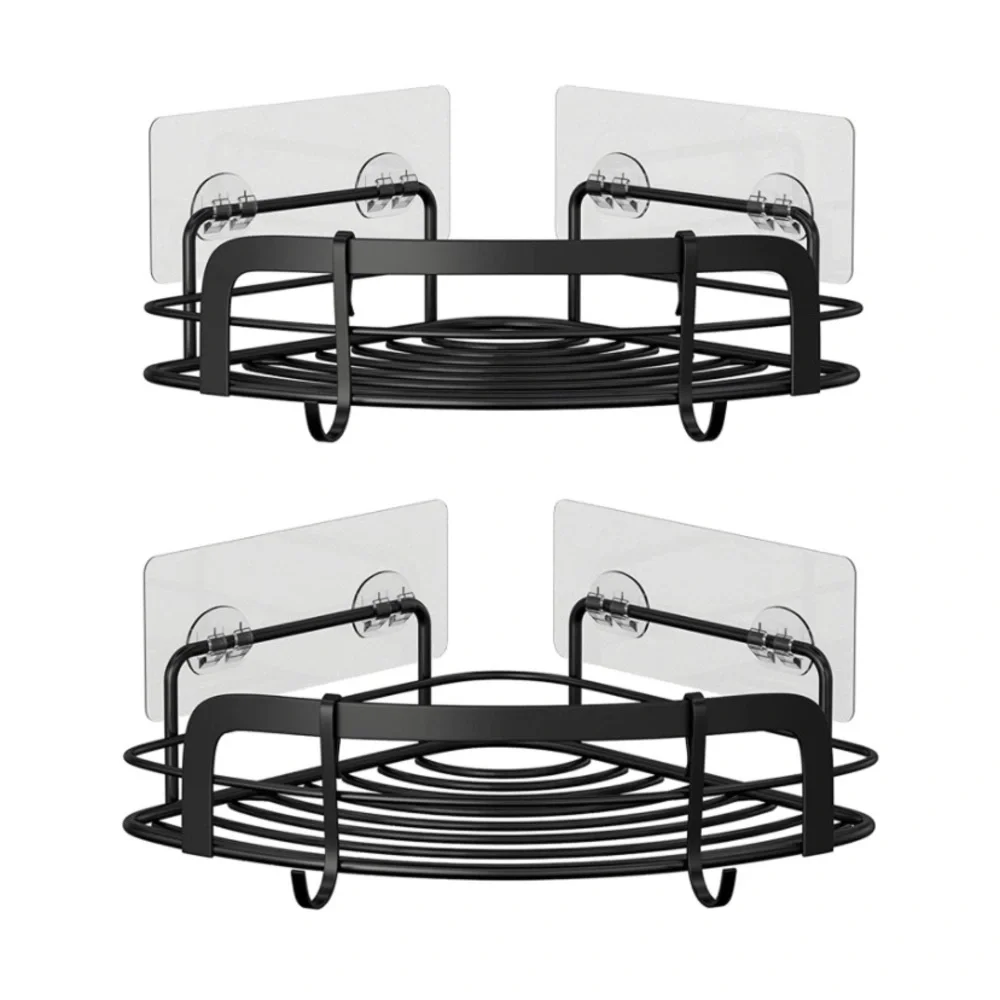 🆕  Bathroom Corner Shower Shelf, Adhesive Wall Mounted Black